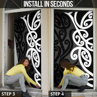 Lil Pakeha Lil Maori New Zealand Door Cover Kiwi Proud Mangopare Pattern LT14 - Polynesian Pride