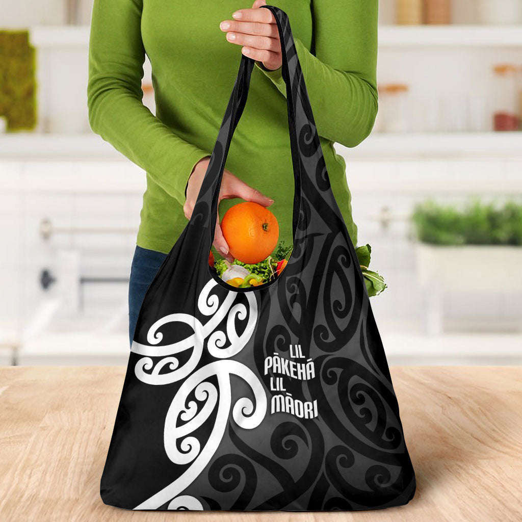 Lil Pakeha Lil Maori New Zealand Grocery Bag Kiwi Proud Mangopare Pattern LT14 - Polynesian Pride