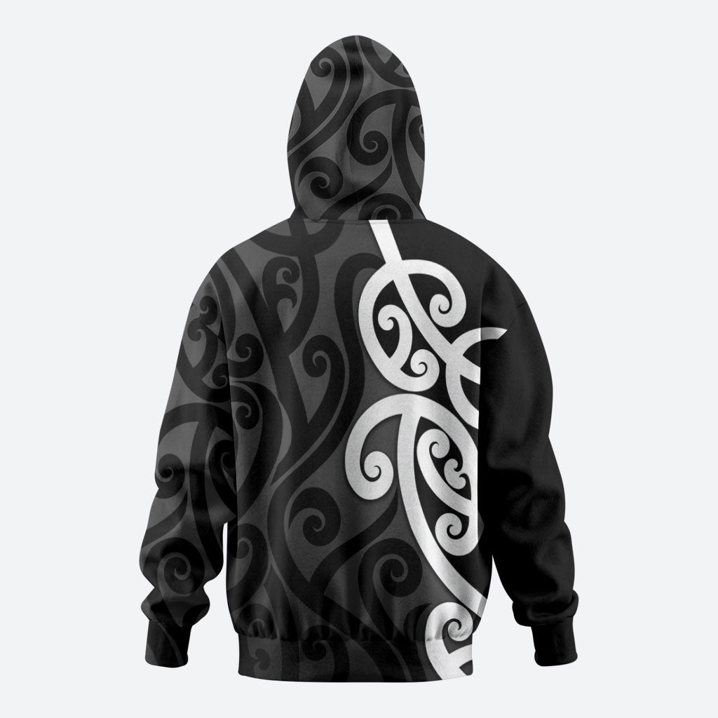 Lil Pakeha Lil Maori New Zealand Hoodie Kiwi Proud Mangopare Pattern LT14 - Polynesian Pride