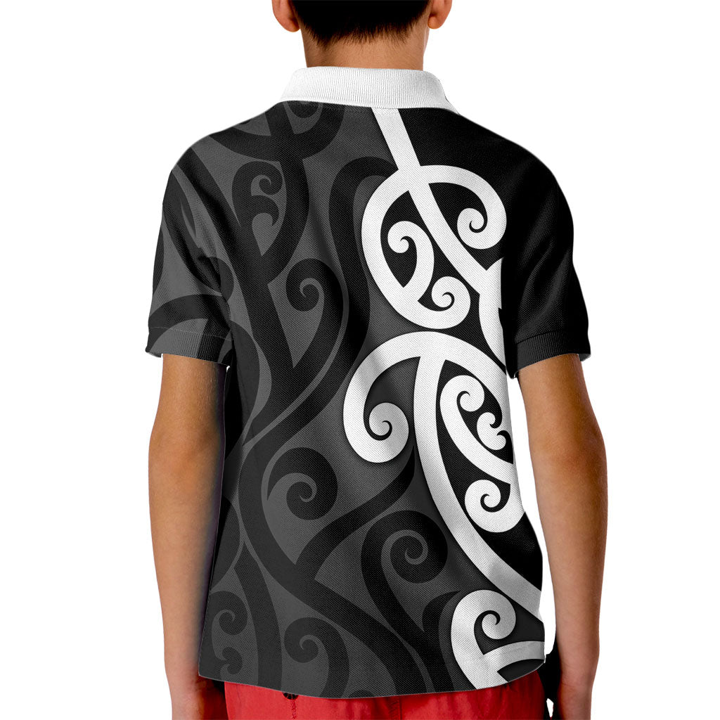 Lil Pakeha Lil Maori New Zealand Kid Polo Shirt Kiwi Proud Mangopare Pattern LT14 - Polynesian Pride