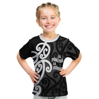 Lil Pakeha Lil Maori New Zealand Kid T Shirt Kiwi Proud Mangopare Pattern LT14 Black - Polynesian Pride