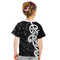 Lil Pakeha Lil Maori New Zealand Kid T Shirt Kiwi Proud Mangopare Pattern LT14 - Polynesian Pride
