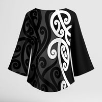 Lil Pakeha Lil Maori New Zealand Kimono Sleeve Blouse Kiwi Proud Mangopare Pattern LT14 - Polynesian Pride
