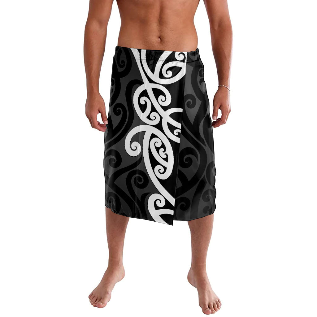 Lil Pakeha Lil Maori New Zealand Lavalava Kiwi Proud Mangopare Pattern LT14 Black - Polynesian Pride