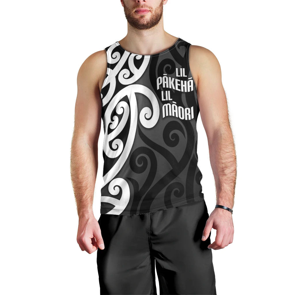 Lil Pakeha Lil Maori New Zealand Men Tank Top Kiwi Proud Mangopare Pattern LT14 - Polynesian Pride