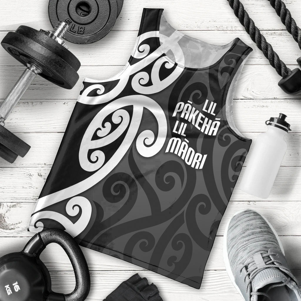 Lil Pakeha Lil Maori New Zealand Men Tank Top Kiwi Proud Mangopare Pattern LT14 - Polynesian Pride