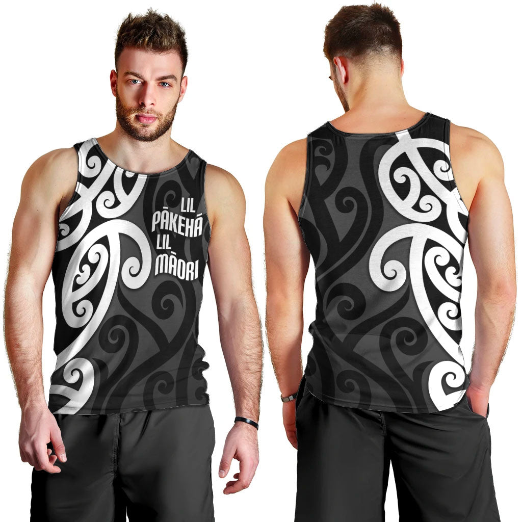 Lil Pakeha Lil Maori New Zealand Men Tank Top Kiwi Proud Mangopare Pattern LT14 - Polynesian Pride