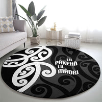 Lil Pakeha Lil Maori New Zealand Round Carpet Kiwi Proud Mangopare Pattern LT14 - Polynesian Pride