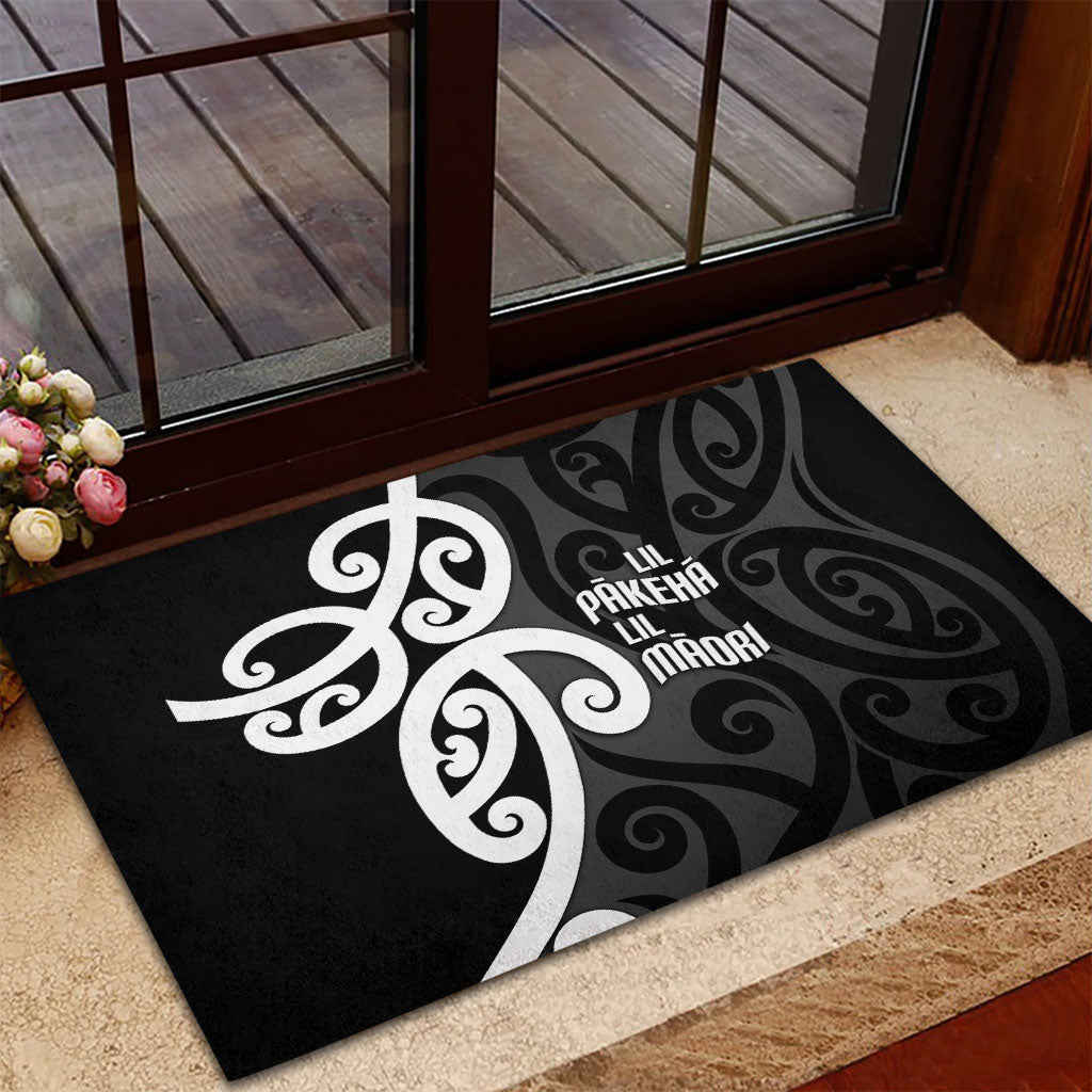 Lil Pakeha Lil Maori New Zealand Rubber Doormat Kiwi Proud Mangopare Pattern LT14 - Polynesian Pride