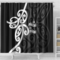 Lil Pakeha Lil Maori New Zealand Shower Curtain Kiwi Proud Mangopare Pattern LT14 - Polynesian Pride