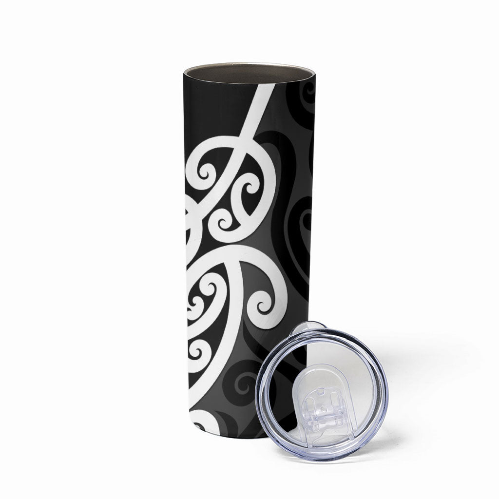 Lil Pakeha Lil Maori New Zealand Skinny Tumbler Kiwi Proud Mangopare Pattern LT14 - Polynesian Pride
