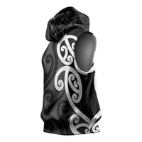 Lil Pakeha Lil Maori New Zealand Sleeveless Hoodie Kiwi Proud Mangopare Pattern LT14 - Polynesian Pride