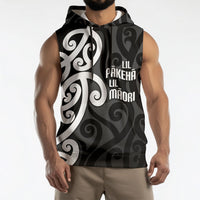 Lil Pakeha Lil Maori New Zealand Sleeveless Hoodie Kiwi Proud Mangopare Pattern LT14 - Polynesian Pride