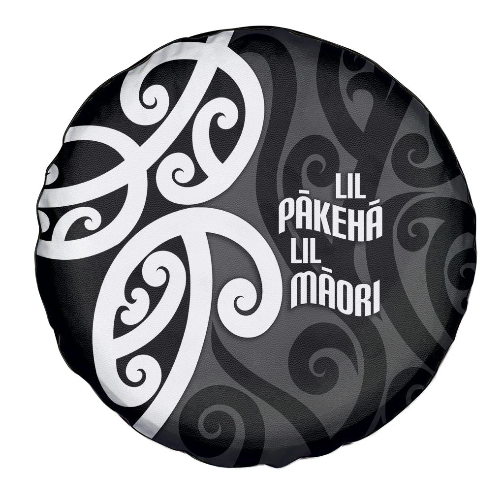 Lil Pakeha Lil Maori New Zealand Spare Tire Cover Kiwi Proud Mangopare Pattern LT14 - Polynesian Pride