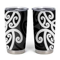 Lil Pakeha Lil Maori New Zealand Tumbler Cup Kiwi Proud Mangopare Pattern LT14 Black - Polynesian Pride