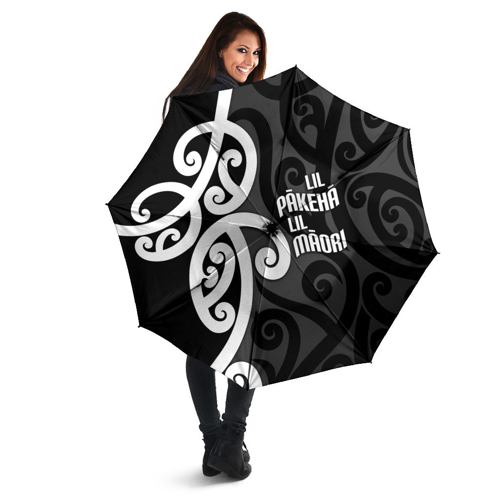 Lil Pakeha Lil Maori New Zealand Umbrella Kiwi Proud Mangopare Pattern LT14 - Polynesian Pride
