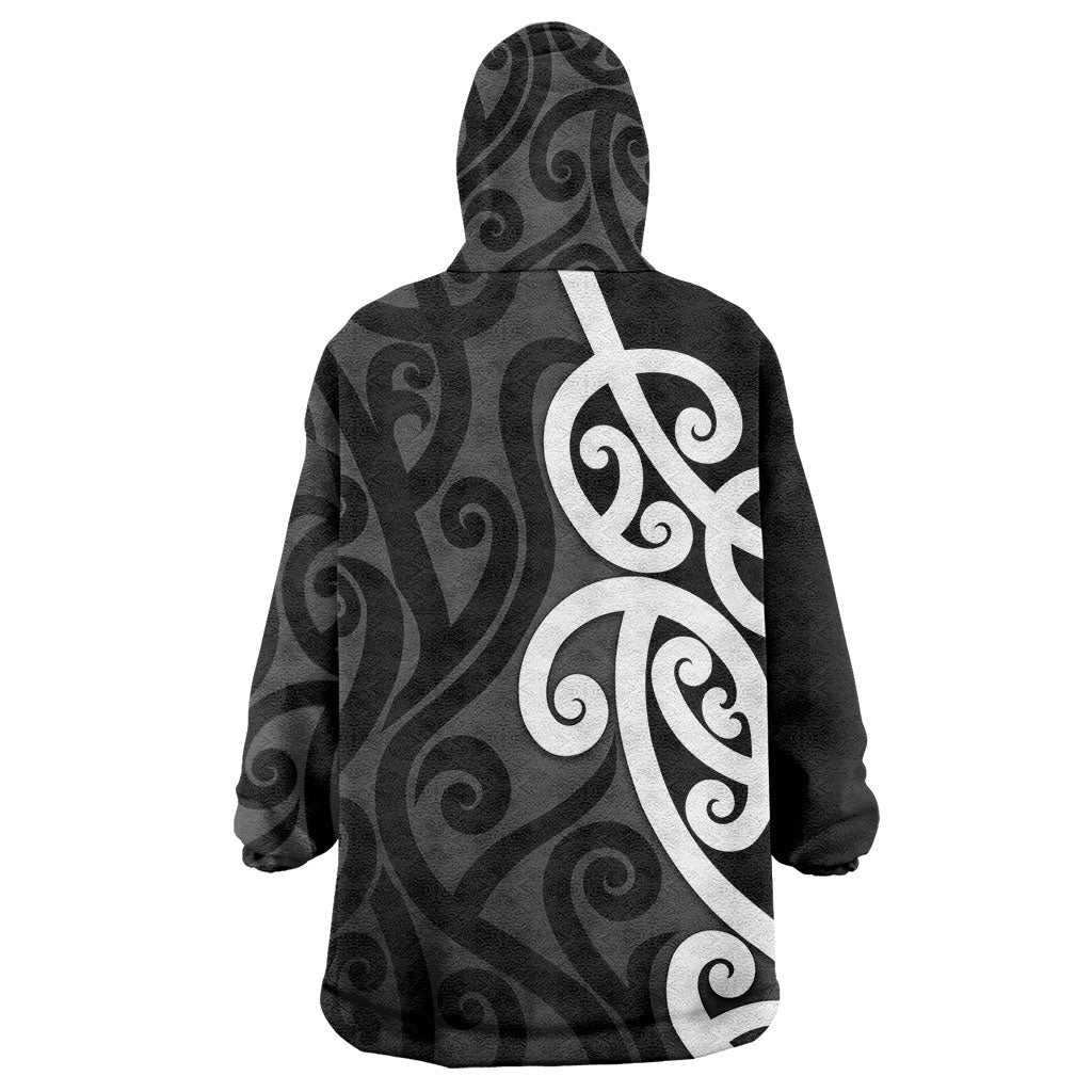 Lil Pakeha Lil Maori New Zealand Wearable Blanket Hoodie Kiwi Proud Mangopare Pattern LT14 - Polynesian Pride
