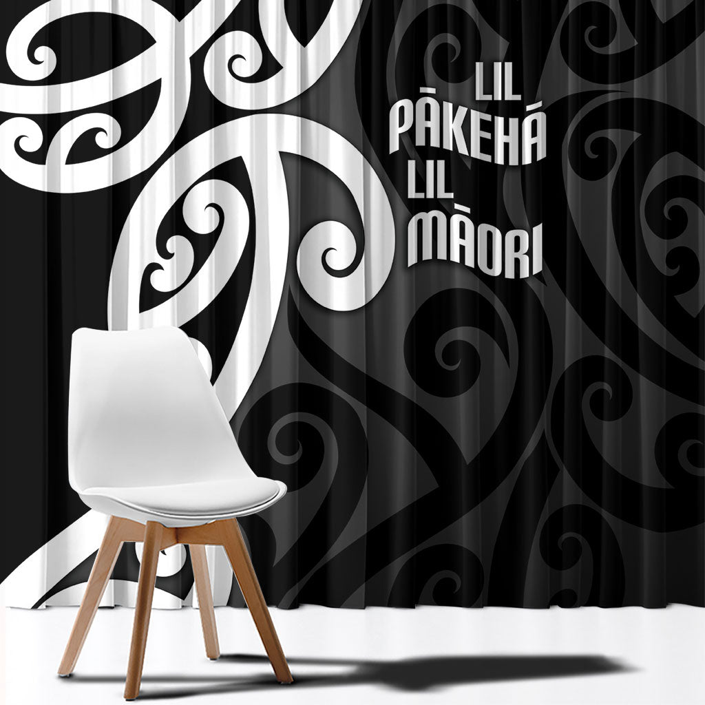 Lil Pakeha Lil Maori New Zealand Window Curtain Kiwi Proud Mangopare Pattern LT14 - Polynesian Pride