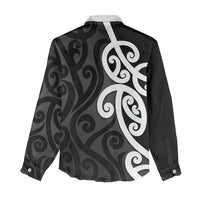 Lil Pakeha Lil Maori New Zealand Women Casual Shirt Kiwi Proud Mangopare Pattern LT14 - Polynesian Pride