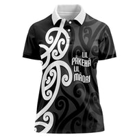 Lil Pakeha Lil Maori New Zealand Women Polo Shirt Kiwi Proud Mangopare Pattern LT14 Female Black - Polynesian Pride