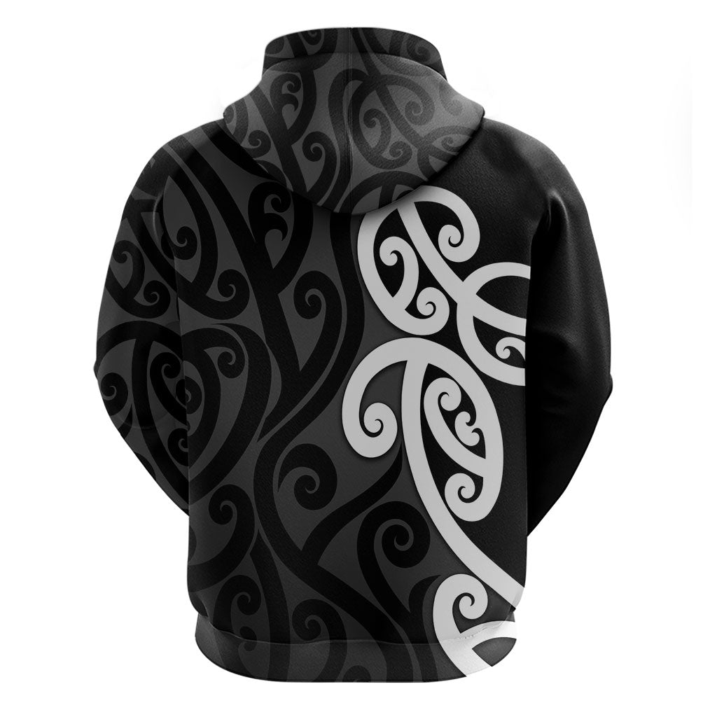 Lil Pakeha Lil Maori New Zealand Zip Hoodie Kiwi Proud Mangopare Pattern LT14 - Polynesian Pride
