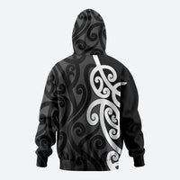 Lil Pakeha Lil Maori New Zealand Zip Hoodie Kiwi Proud Mangopare Pattern LT14 - Polynesian Pride
