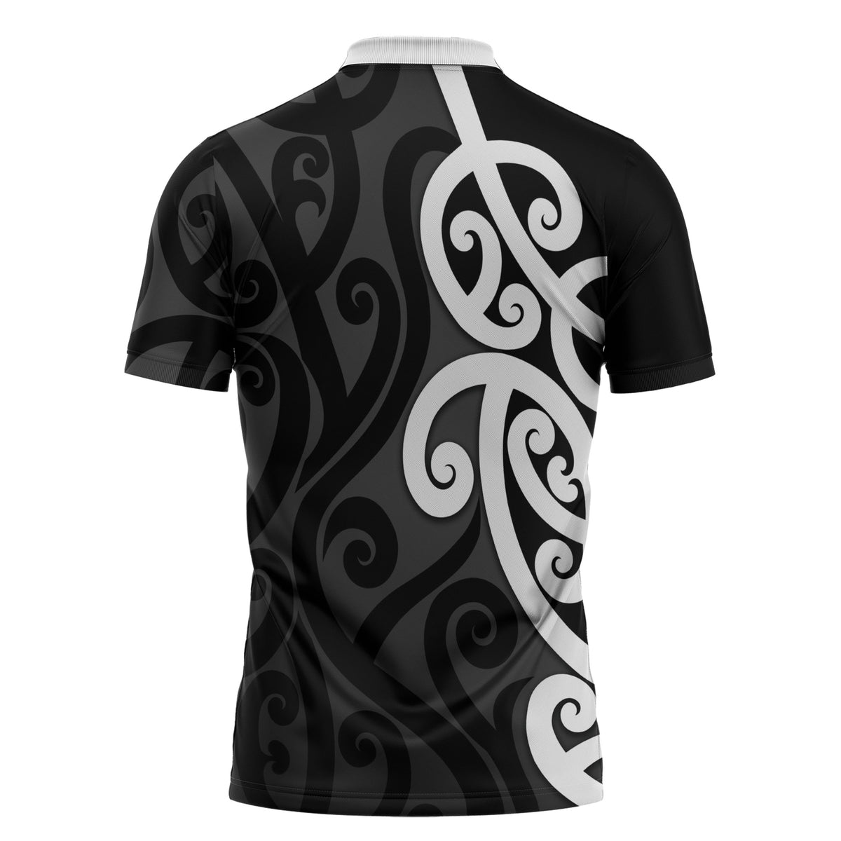 Lil Pakeha Lil Maori New Zealand Zipper Polo Shirt Kiwi Proud Mangopare Pattern LT14 - Polynesian Pride