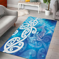 Hammerhead Shark Tattoo New Zealand Area Rug Maori Galaxy Mangopare Pattern LT14 - Polynesian Pride