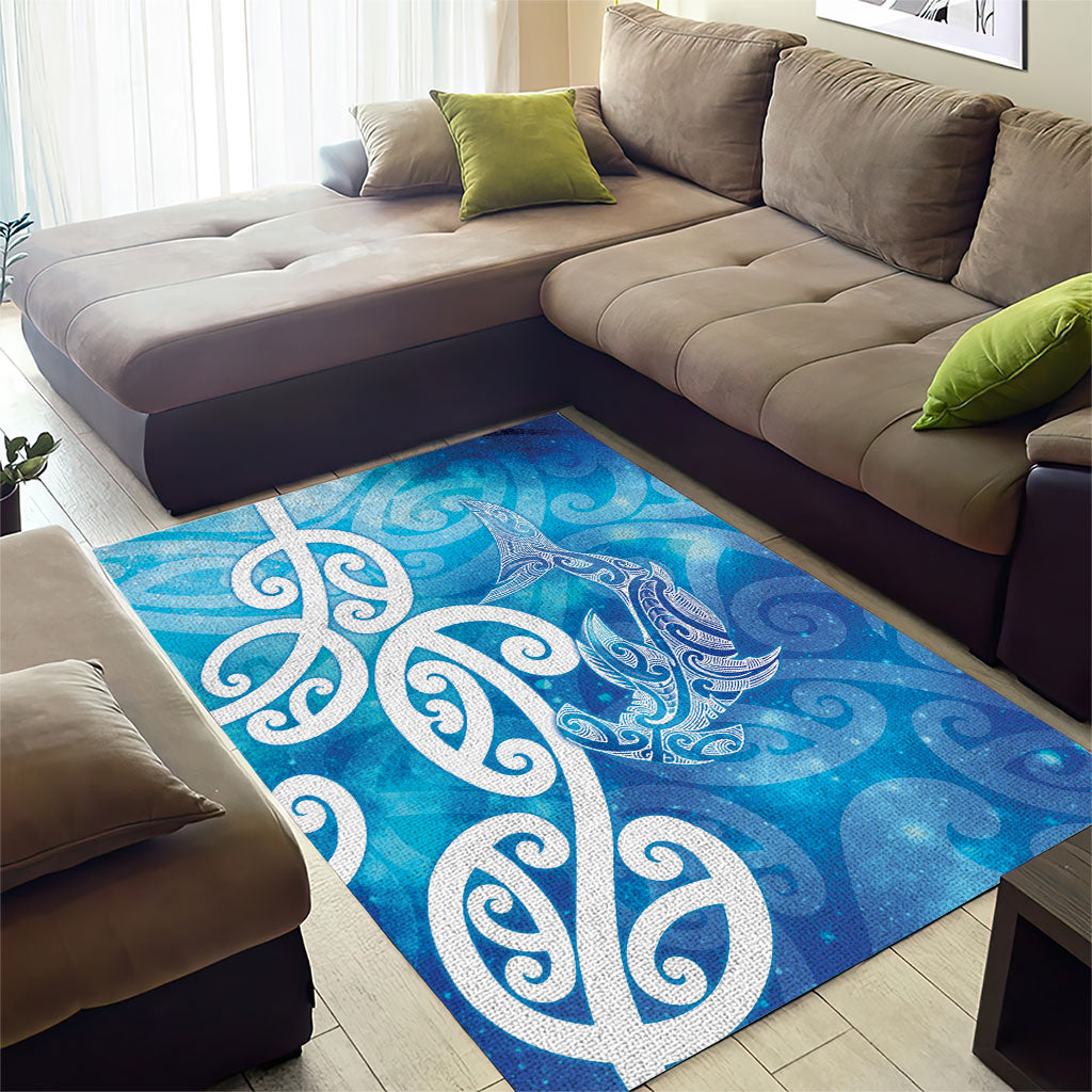 Hammerhead Shark Tattoo New Zealand Area Rug Maori Galaxy Mangopare Pattern LT14 - Polynesian Pride