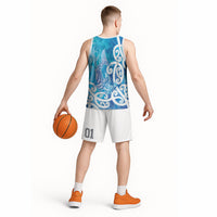 Hammerhead Shark Tattoo New Zealand Basketball Jersey Maori Galaxy Mangopare Pattern LT14 - Polynesian Pride