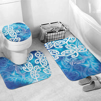 Hammerhead Shark Tattoo New Zealand Bathroom Set Maori Galaxy Mangopare Pattern LT14 Mat Set Only (3 pcs) One Size Turquoise - Polynesian Pride