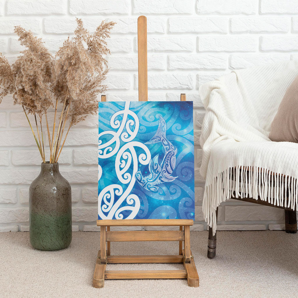 Hammerhead Shark Tattoo New Zealand Canvas Wall Art Maori Galaxy Mangopare Pattern LT14 - Polynesian Pride