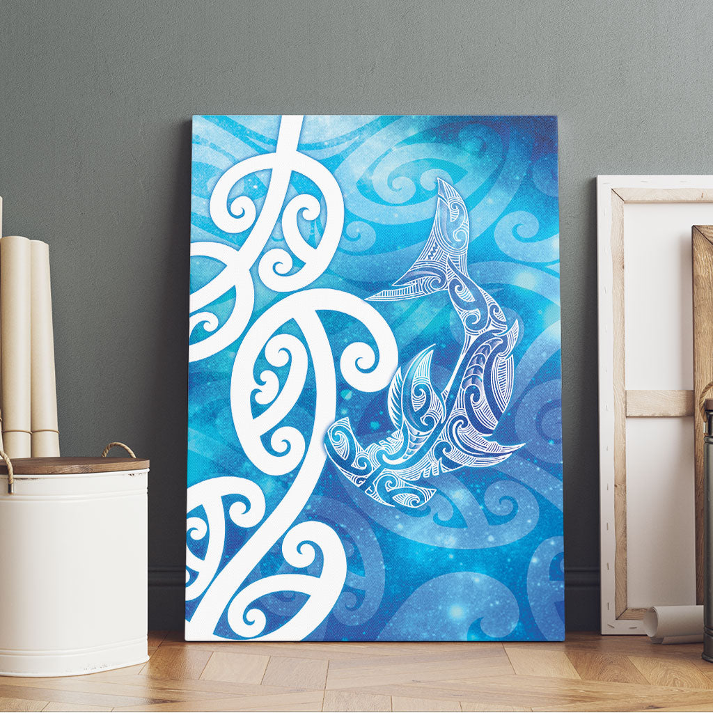 Hammerhead Shark Tattoo New Zealand Canvas Wall Art Maori Galaxy Mangopare Pattern LT14 - Polynesian Pride
