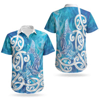 Hammerhead Shark Tattoo New Zealand Couples Matching Tank Maxi Dress and Hawaiian Shirt Maori Galaxy Mangopare Pattern LT14 - Polynesian Pride