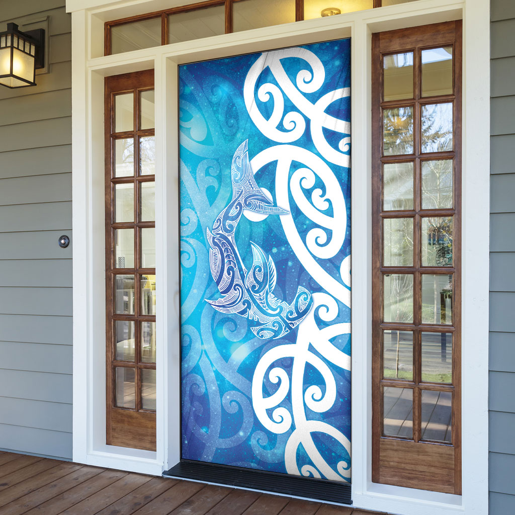 Hammerhead Shark Tattoo New Zealand Door Cover Maori Galaxy Mangopare Pattern LT14 - Polynesian Pride