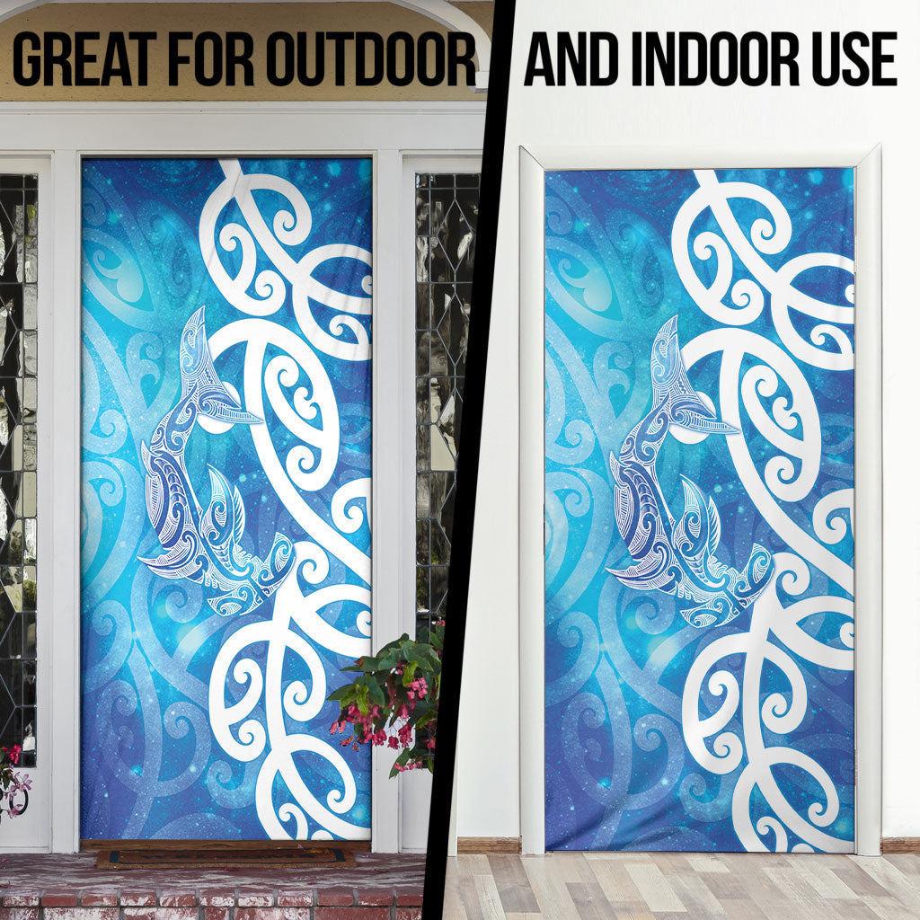Hammerhead Shark Tattoo New Zealand Door Cover Maori Galaxy Mangopare Pattern LT14 - Polynesian Pride