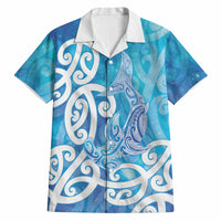 Hammerhead Shark Tattoo New Zealand Hawaiian Shirt Maori Galaxy Mangopare Pattern LT14 Turquoise - Polynesian Pride