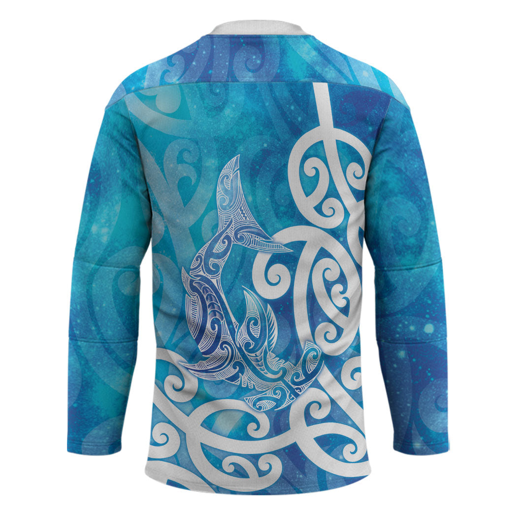 Hammerhead Shark Tattoo New Zealand Hockey Jersey Maori Galaxy Mangopare Pattern LT14 - Polynesian Pride