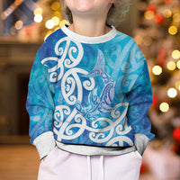 Hammerhead Shark Tattoo New Zealand Kid Ugly Christmas Sweater Maori Galaxy Mangopare Pattern
