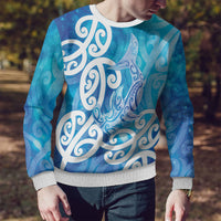 Hammerhead Shark Tattoo New Zealand Ugly Christmas Sweater Maori Galaxy Mangopare Pattern
