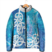 Hammerhead Shark Tattoo New Zealand Padded Jacket Maori Galaxy Mangopare Pattern LT14 - Polynesian Pride