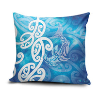 Hammerhead Shark Tattoo New Zealand Pillow Cover Maori Galaxy Mangopare Pattern LT14 Turquoise - Polynesian Pride