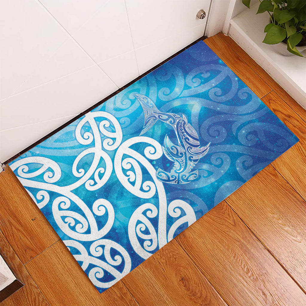 Hammerhead Shark Tattoo New Zealand Rubber Doormat Maori Galaxy Mangopare Pattern LT14 - Polynesian Pride
