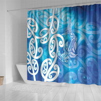 Hammerhead Shark Tattoo New Zealand Shower Curtain Maori Galaxy Mangopare Pattern LT14 - Polynesian Pride