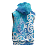 Hammerhead Shark Tattoo New Zealand Sleeveless Hoodie Maori Galaxy Mangopare Pattern LT14 - Polynesian Pride