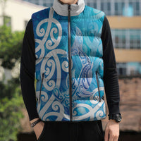 Hammerhead Shark Tattoo New Zealand Sleeveless Puffer Jacket Maori Galaxy Mangopare Pattern LT14 - Polynesian Pride