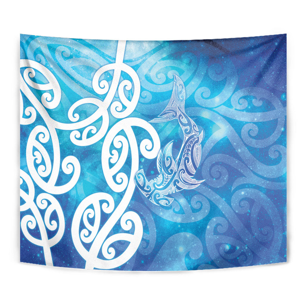 Hammerhead Shark Tattoo New Zealand Tapestry Maori Galaxy Mangopare Pattern LT14 - Polynesian Pride