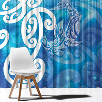 Hammerhead Shark Tattoo New Zealand Window Curtain Maori Galaxy Mangopare Pattern LT14 - Polynesian Pride