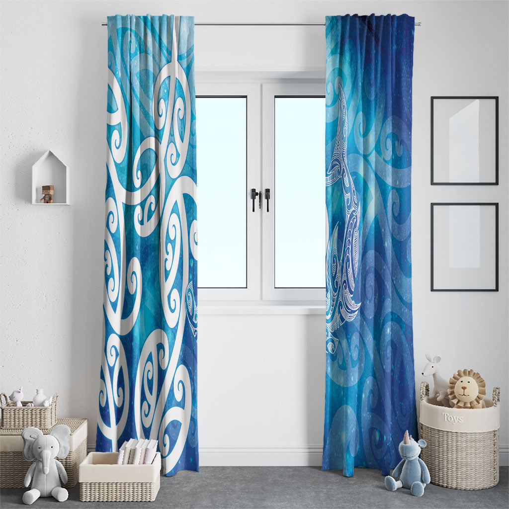 Hammerhead Shark Tattoo New Zealand Window Curtain Maori Galaxy Mangopare Pattern LT14 - Polynesian Pride