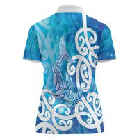 Hammerhead Shark Tattoo New Zealand Women Polo Shirt Maori Galaxy Mangopare Pattern LT14 - Polynesian Pride